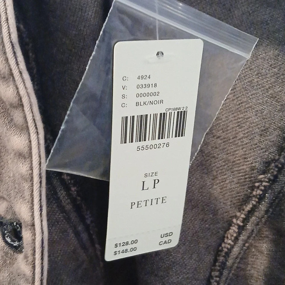 ANTHROPOLOGIE Bibiana Bomber Denim Jacket Acid Wash Black Gray size LP - Picture 6 of 11